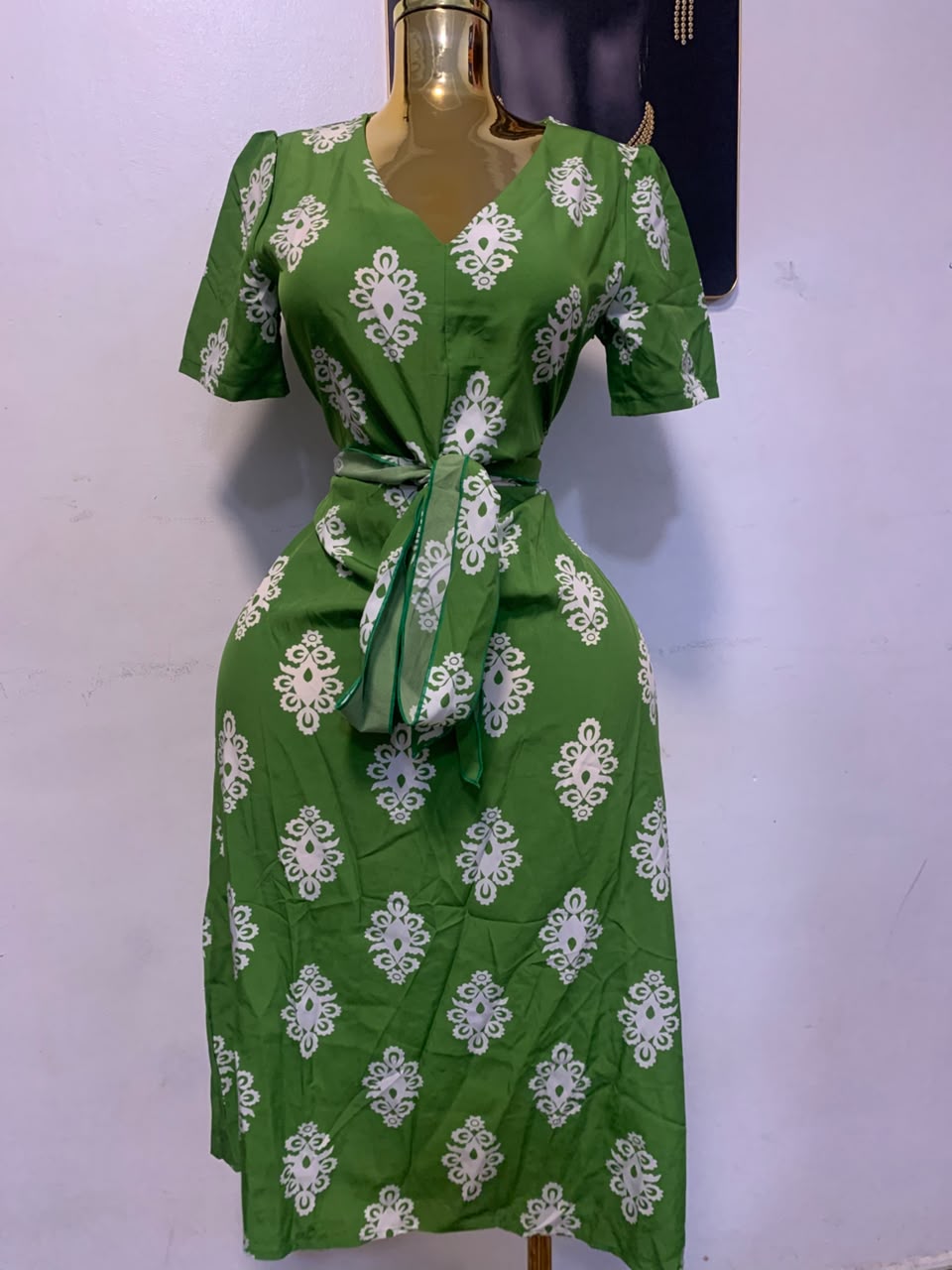 Olive Bloom Wrap Dress