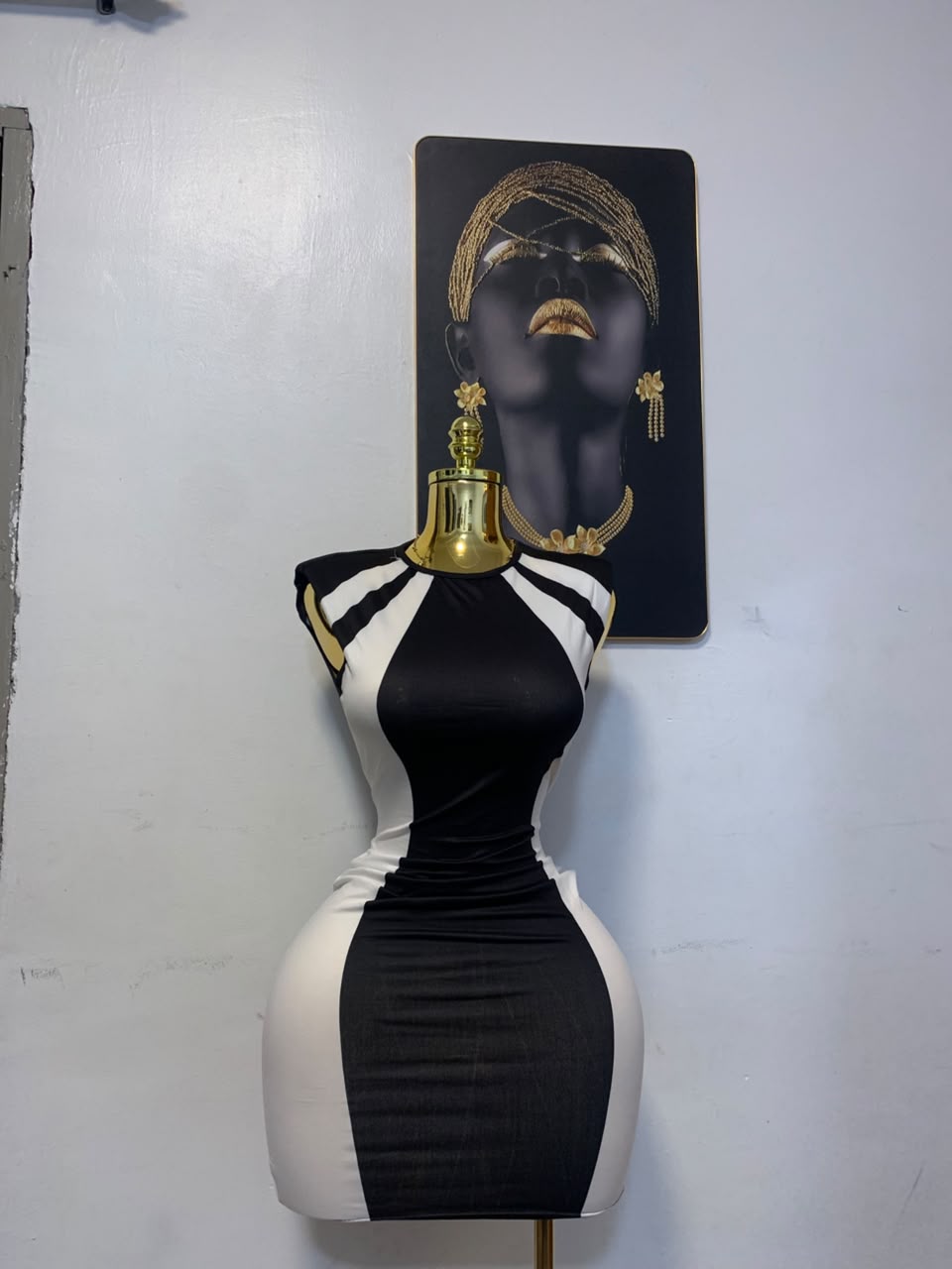 Monochrome Bodycon Mini Dress