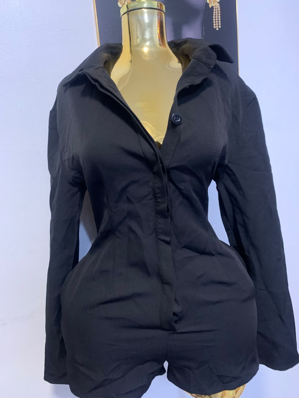 Sculpted Black Romper